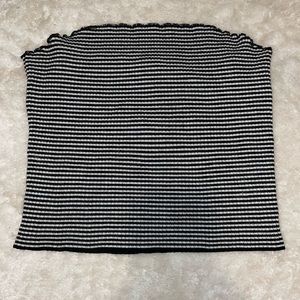 Stripped white and black tube top
